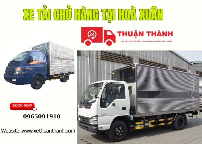 Xe tải chở hàng tại Hoà Xuân