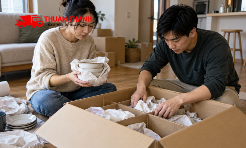 Cách đóng gói bát đĩa, ly cốc để hạn chế vỡ