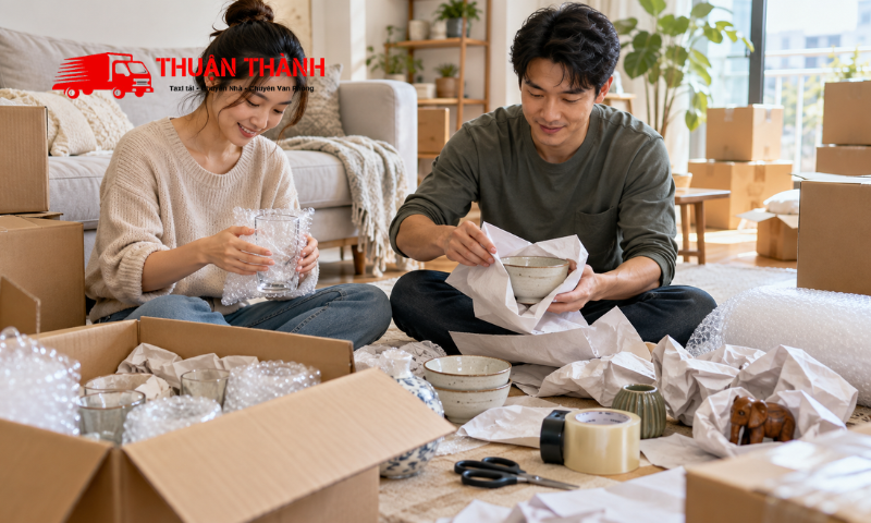 Cách đóng gói đồ dễ vỡ khi chuyển nhà