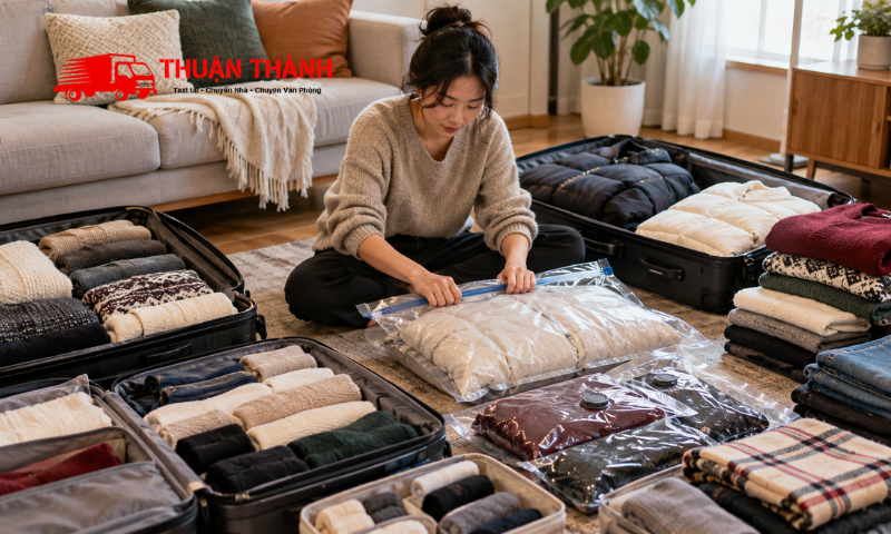 Cách đóng gói quần áo nhanh khi chuyển nhà