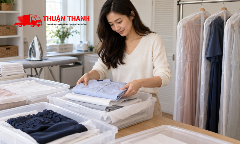 Cách đóng gói quần áo nhanh khi chuyển nhà